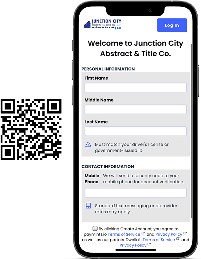 Junction City Abstract & Title Pay - Mobile with QR